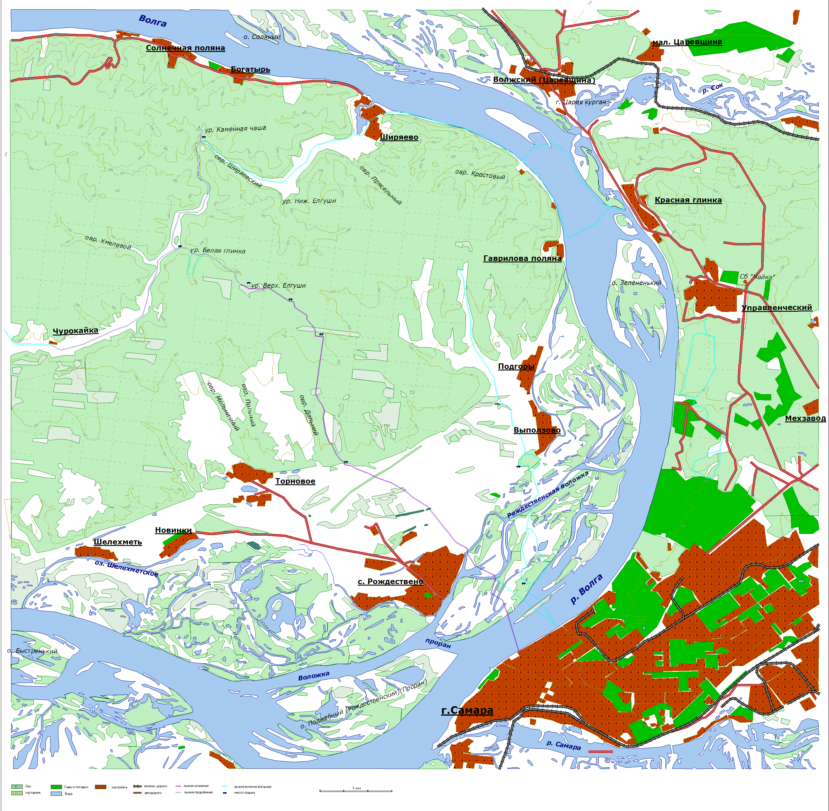 Куркинская лыжня карта